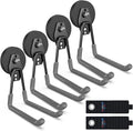3-H Heavy Duty Magnet Garage Hooks 4 Pack, Extra Large Strong Magnetic Hooks by 3-H