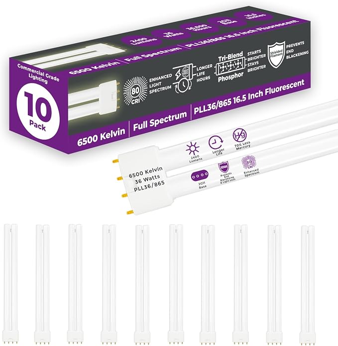 GoodBulb PLL36/865 36W 16.5" Twin Tube Compact Fluorescent Light Bulb 4-pin by GoodBulb