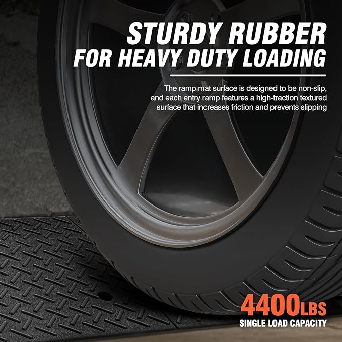 DNA MOTORING 6.3" Rise Rubber Curb Ramp Heavy Duty Loading Driveway Ramp - Image 3