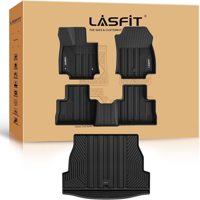 LASFIT Floor Mats&Trunk Mat for Toyota RAV4 2019-2025 All Weather TPE Mats by LASFIT