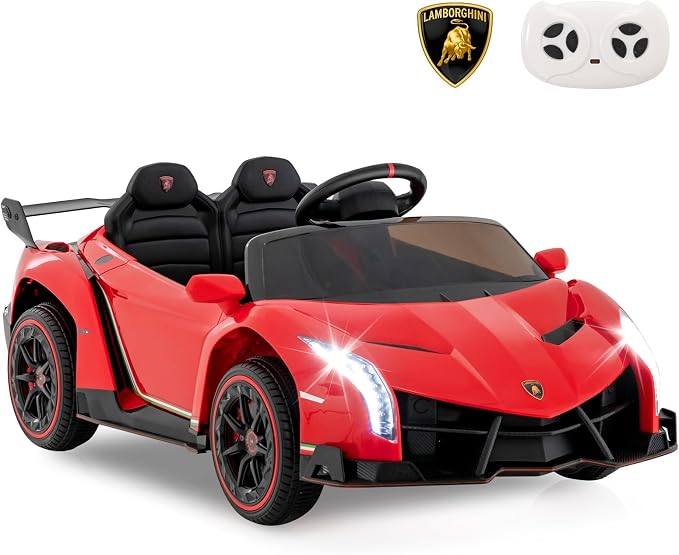Costzon Ride on Car, Lamborghini Licensed 12V Battery Powered 4WD Sports Car - Image 9