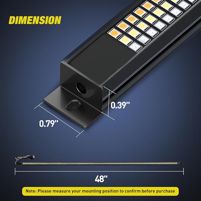 Nilight Truck Tailgate Light Strip 48" Aluminum Frame Triple Row 780 LED Bar - Image 9