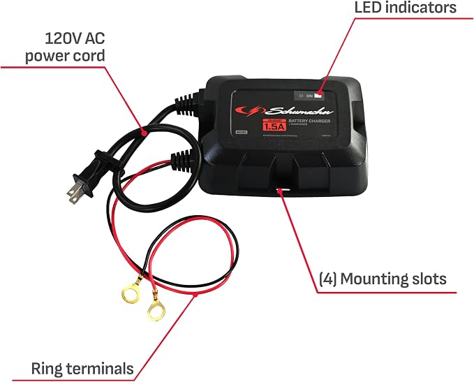 Schumacher Electric On-Board Battery Charger and Maintainer, 1.5 Amps, 6 Volt - Image 6