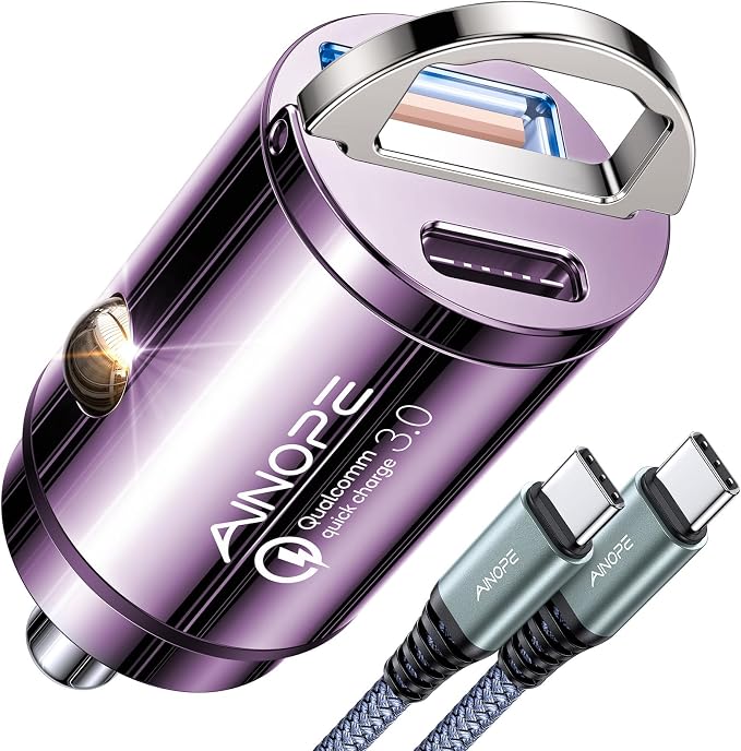 AINOPE 90W Super Fast Car Charger, Invisible USB C 45W Car Charger Fast by AINOPE10yearsforphoneaccessories