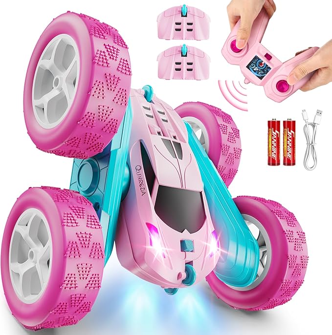 RC Cars, 2.4 GHZ Double Sided RC Stunt Car 360° Rotating Remote Control Crawler by QUNREDA