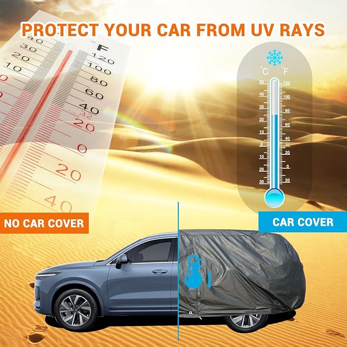 Tecoom Car Cover Waterproof All Weather, Thick Fleece Lining Car Covers - Image 6
