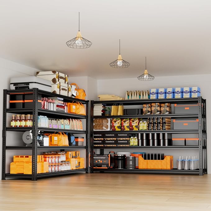 Storage Shelves Heavy Duty 4 PCS, 5-Tier Adjustable Metal Industrial Utility - Image 8