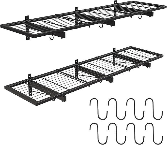 2 Pack Garage Wall Shelves, Heavy Duty Wall Shelf Organizer by Riciakik