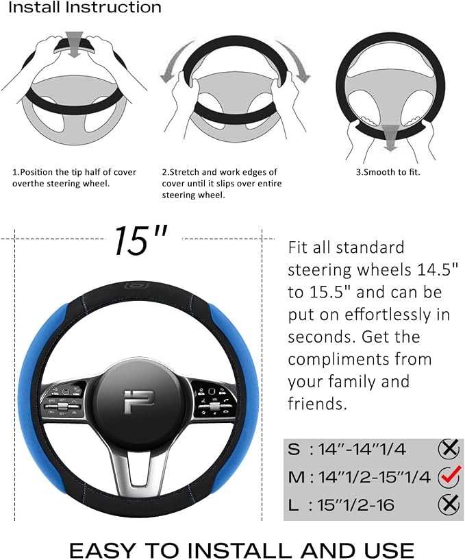 Skechers Steering Wheel Cover, Memory Foam Car Steering Wheel Cover, - Image 8