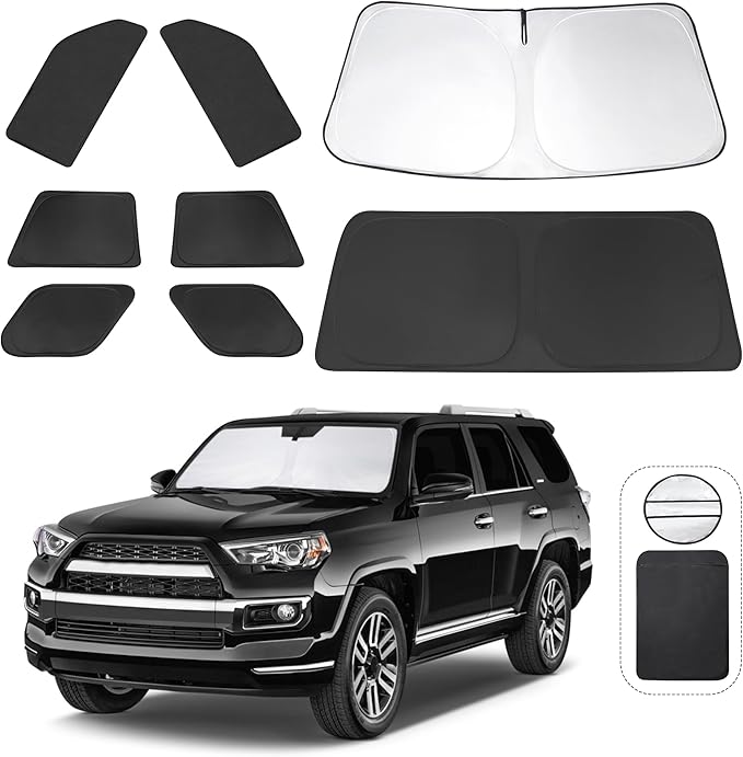 TINGLU Window Shades for Toyota 4Runner 2010-2024 Accessories Car Side Full by TINGLU