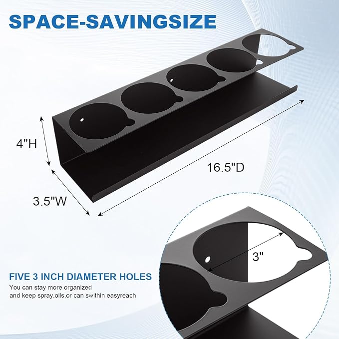 4 Pack Heavy-Duty Aerosol Spray Can Holder, 5 Can Spray Bottle Holder Steel - Image 2