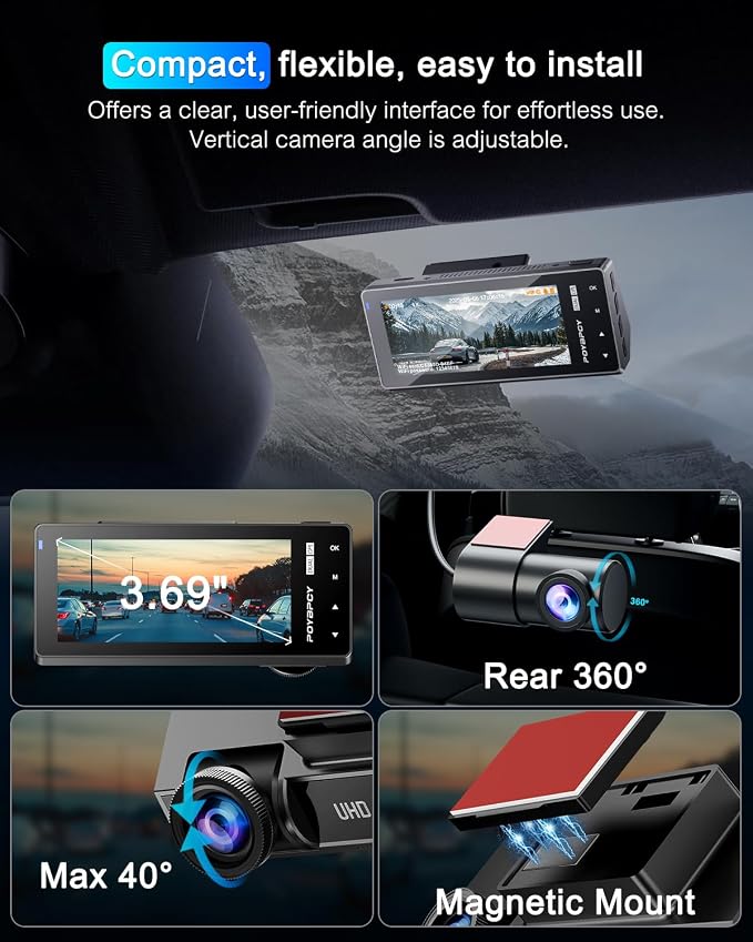 Dash Cam Front and Rear 5GHz WiFi Dashcam - Image 7