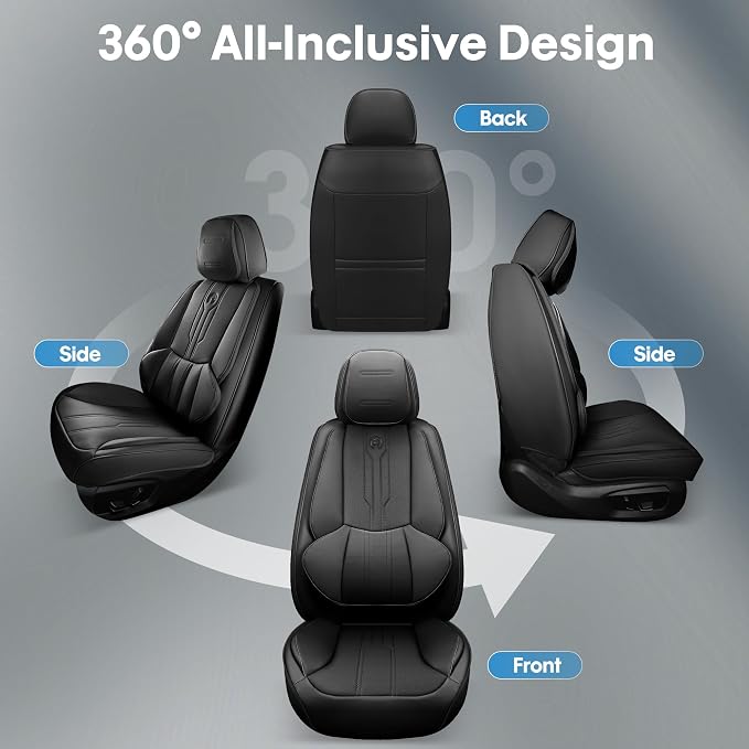 AOOG Front Seat Covers, Car Seat Covers Front Seats, Leather Seat Covers - Image 6