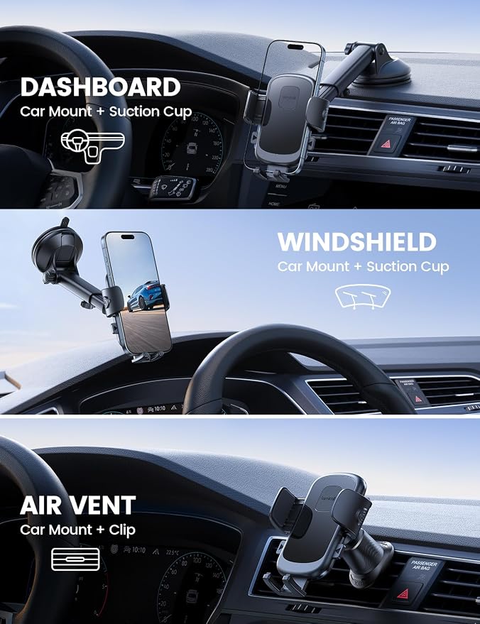 Lamicall Car Phone Holder Mount 360° Rotation Phone Holders - Image 2