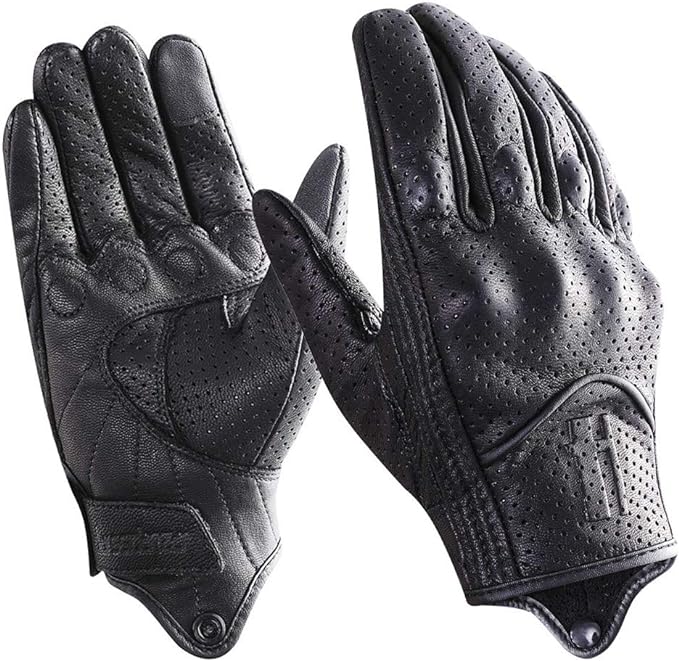Harssidanzar Leather Motorcycle Gloves by Harssidanzar
