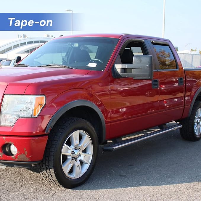 Window Visors Rain Guards for 2009-2014 Ford F150 SuperCrew Cab, Out-Channel - Image 4