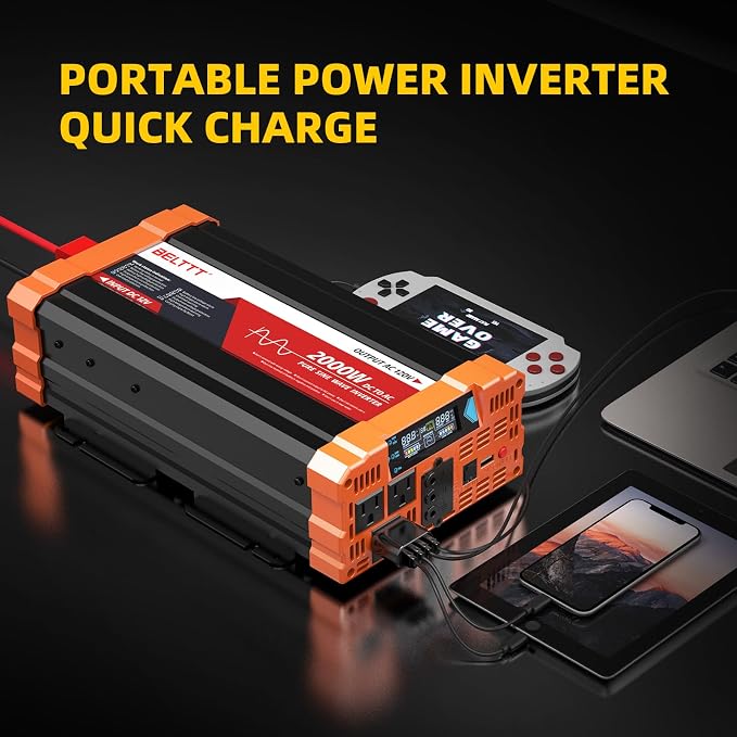 BELTTT 2000W Pure Sine Wave Inverter, Car Power Inverter 12V to 120V AC - Image 8