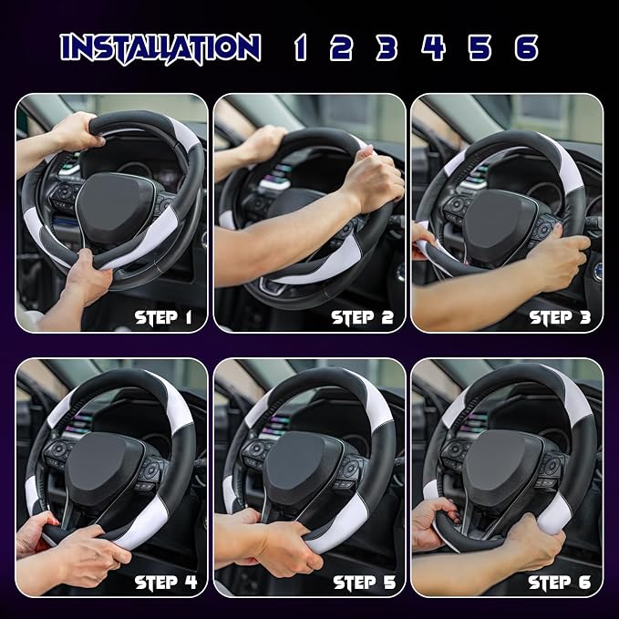 Soft Leather Steering Wheel Cover - Image 7