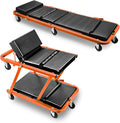 DNA MOTORING 48" 2 IN 1 Folding Rolling Garage Shop Creeper Roller Seat by DNAMOTORING-Tools
