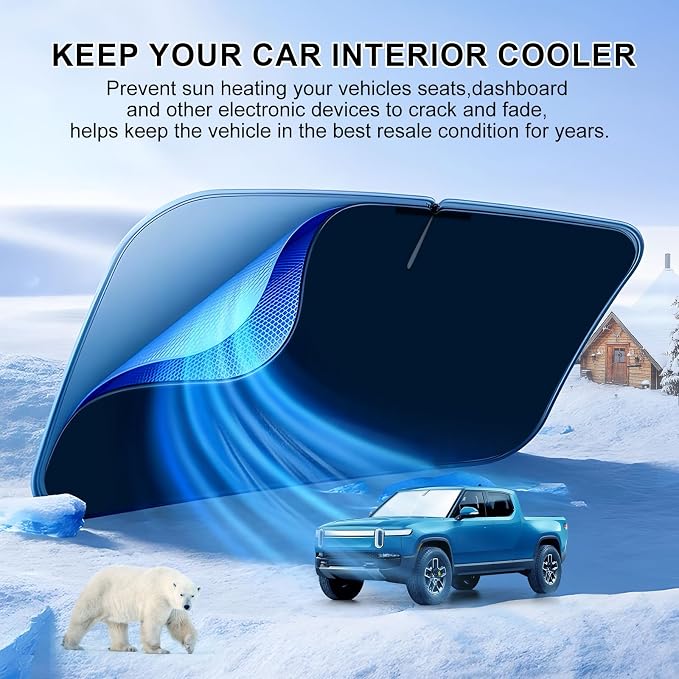 T TGBROS Windshield Sun Shade Custom Fit - Image 2