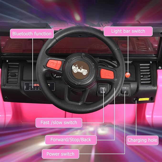 INFANS Ride on Car Truck with 2.4G Remote Control, 12V Battery Powered Electric - Image 5