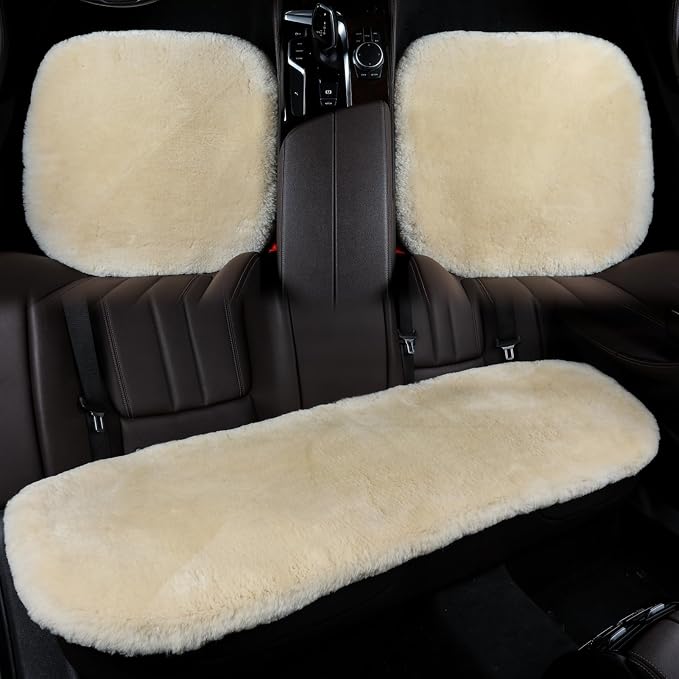 Fluffy Genuine Sheepskin Car Seat Cover - Image 9