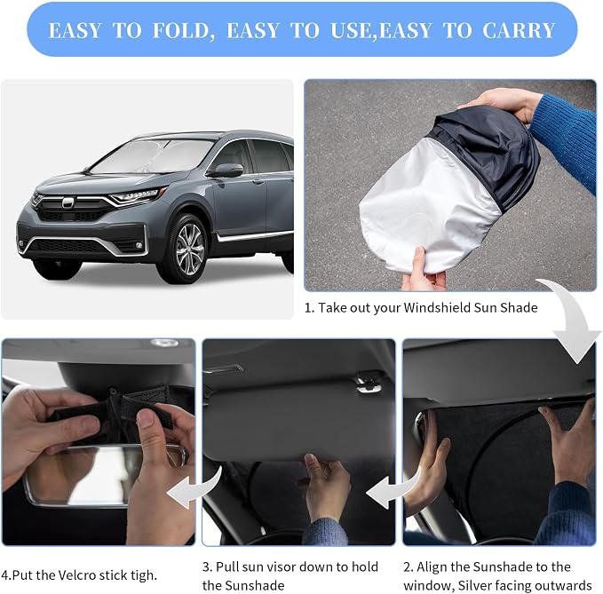for Honda CR-V CRV 2017-2022 Sun Shade Sunshade Windshield Cover, 4-Layer Front - Image 6