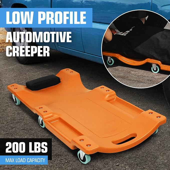DNA MOTORING 40" L X 19" W Vehicle Repair Low Profile Plastic Rolling Garage - Image 6