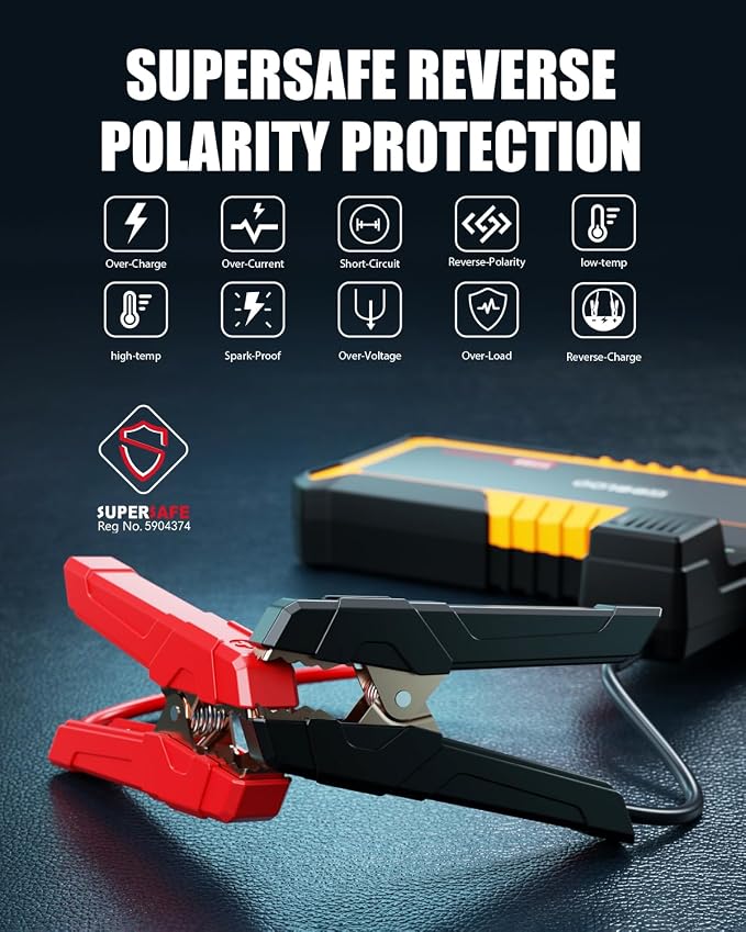 GOOLOO GP3000 3000A Jump Starter, 12V Car Battery Jump Starter - Image 4