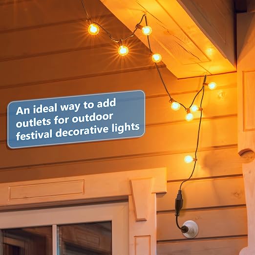 Feekoon 2 Pack 3 Outlet Light Socket Adapter, Convert E26/E27 Bulb Socket to 3 - Image 6