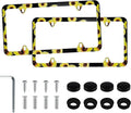 LivTee Flower License Plate Frames, 4 Holes Stainless Steel License Plate Covers by LivTee