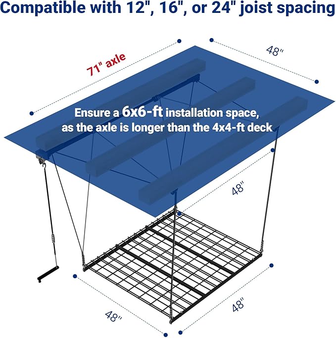 FLEXIMOUNTS Overhead Garage Storage Rack, 4x4 Ft Heavy-Duty Garage Ceiling - Image 2