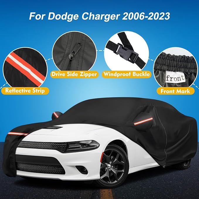 for Dodge Charger Car Cover Waterproof All Weather, 6 Layers Car Cover - Image 2