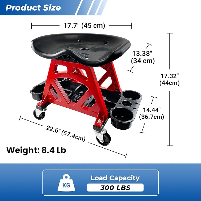 Durable Mechanic Seat with Wheels - Image 2