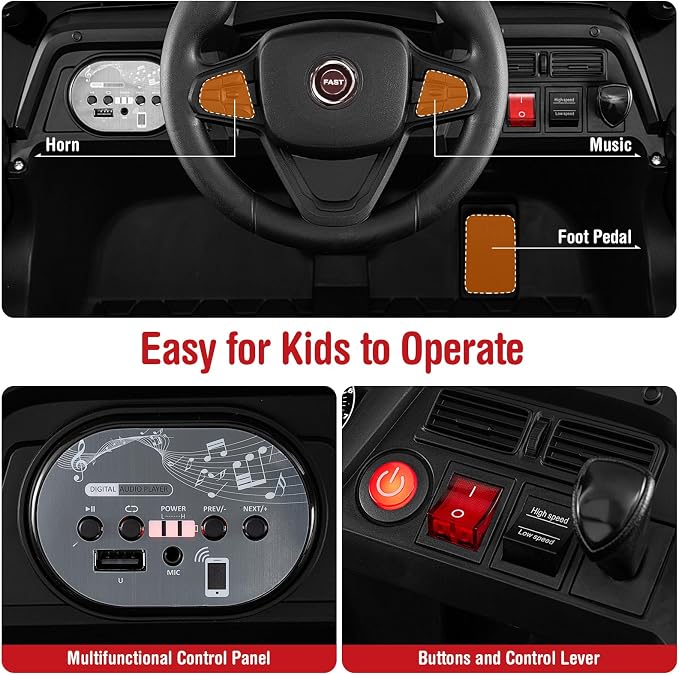 Costzon Kids UTV, 12V Battery Powered Electric Off-Road Car w/Remote Control - Image 2