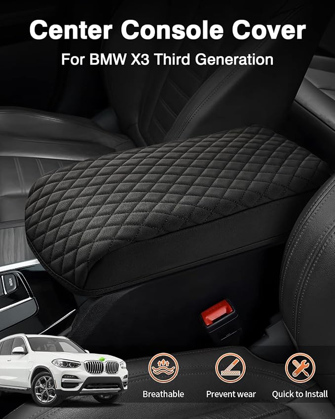 Shademax BMW X3 Center Console Cover, Armrest Cover Cushion Pad - Image 8