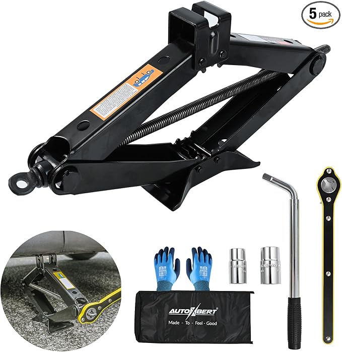 Scissor Jack Car Jack Kit 3 Tons Universal Tire Jack Changing Kit by AUTOXBERT