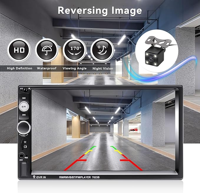 CAMECHO 7" Double Din Car Stereo Audio Bluetooth MP5 Player USB FM Multimedia - Image 6