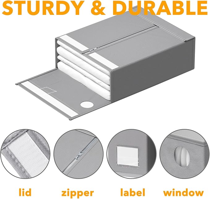 SpaceAid 9 Pack Bed Sheet Organizers and Storage, Foldable Sheet Organizer - Image 6