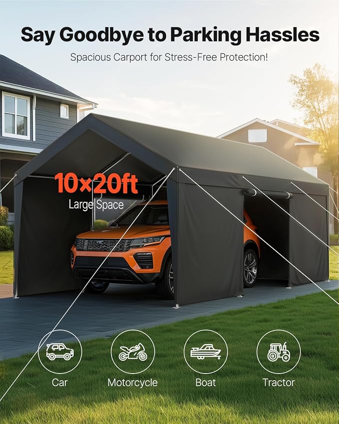 VEVOR Upgraded 10x20 FT Heavy Duty Carport Canopy - Image 2