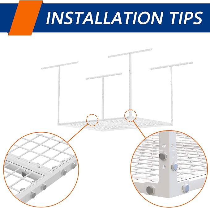 3 x 4FT Overhead Garage Storage Rack, Adjustable Ceiling Storage Racks - Image 7