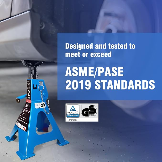 Car Jack Stands 2 Ton with Double Locking and Large Foot Base - Image 6