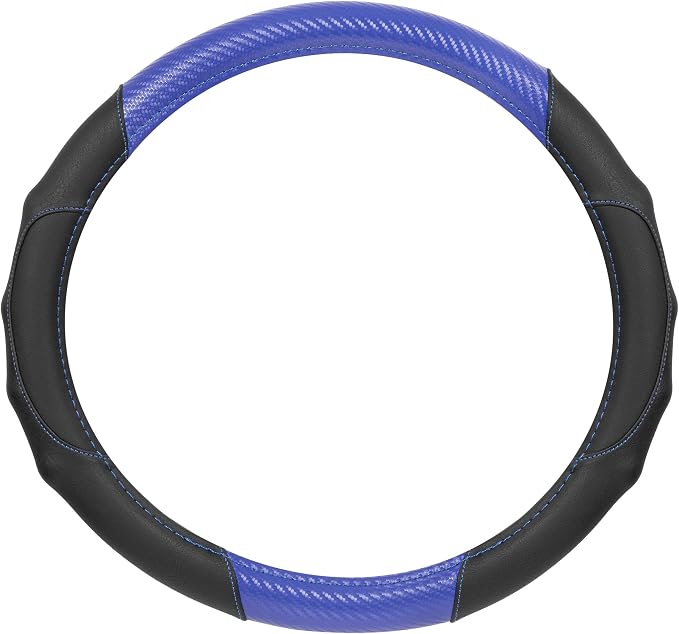 Motor Trend GripDrive Carbon Fiber Steering Wheel Cover, Non-Slip Sporty Racing - Image 2