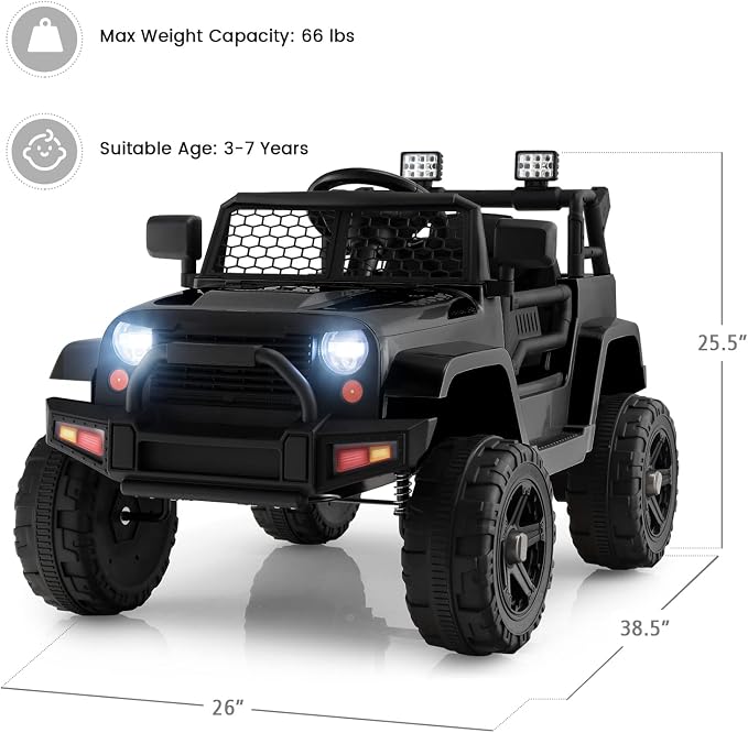 OLAKIDS Kids Ride On Truck, 12V Electric Vehicle Jeep Car - Image 7