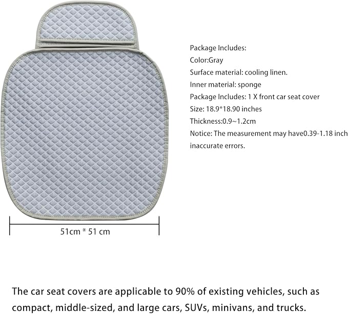 Cloth Car Seat Cover, Linen Bottom Car Seat Covers, Cooling Fabric Car Seat - Image 5