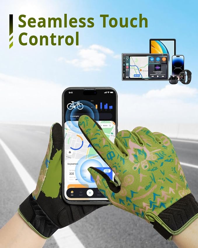RIGWARL Skeleton Motorcycle Gloves Men Women Touchscreen, Non-Slip Mountain - Image 5