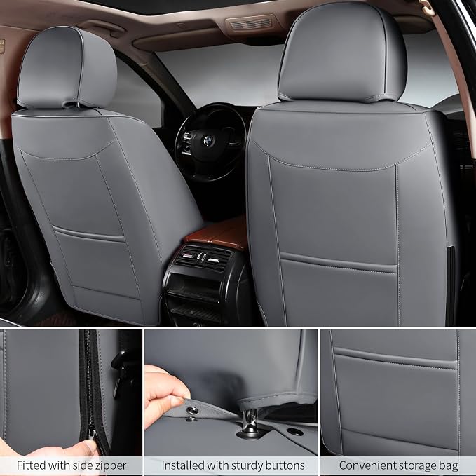 Car Seat Covers Full Set Leather Seat Covers Automotive Seat Covers Universal - Image 3