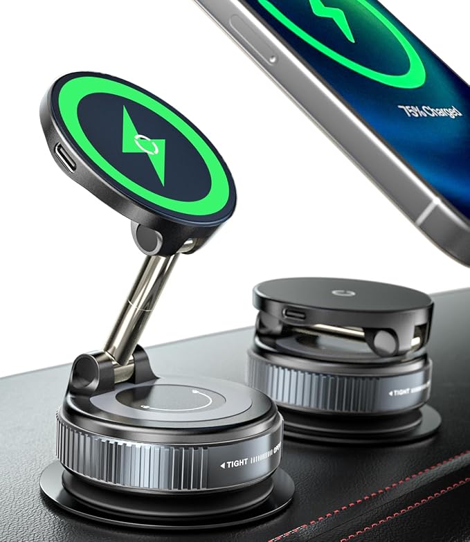 15W Wireless Charger Magnetic Car Phone Holder 360° Adjustable & Foldable Car by ALAFLY