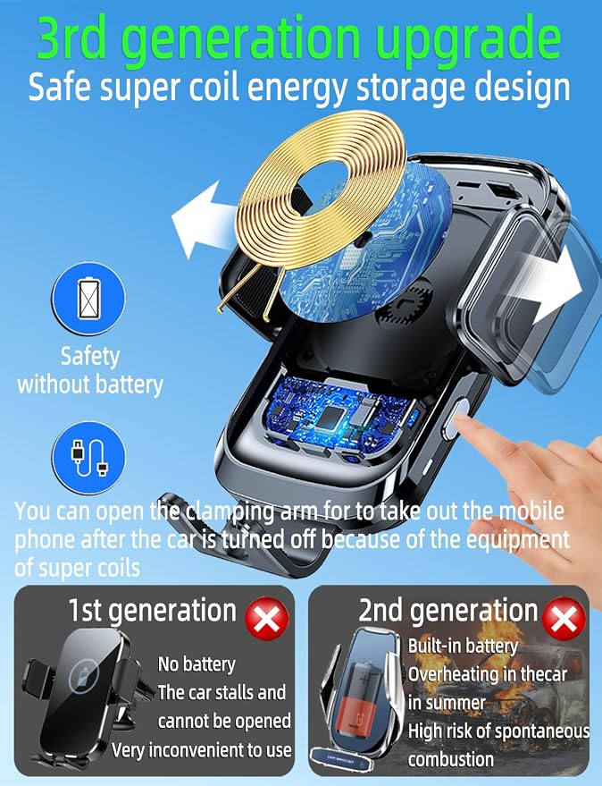 Truck Phone Holder Mount Wireless Charger Heavy Duty - Image 6