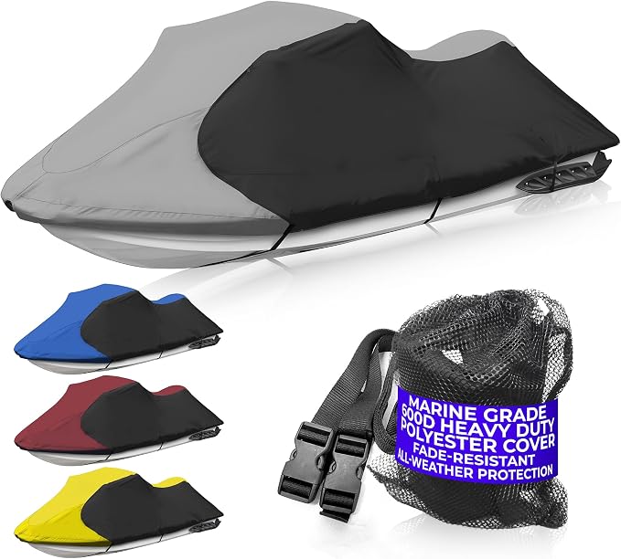 Trailerable Jet Ski Cover, Waterproof Marine Grade 600D Heavy Duty Polyester by JETPROTorchLighter